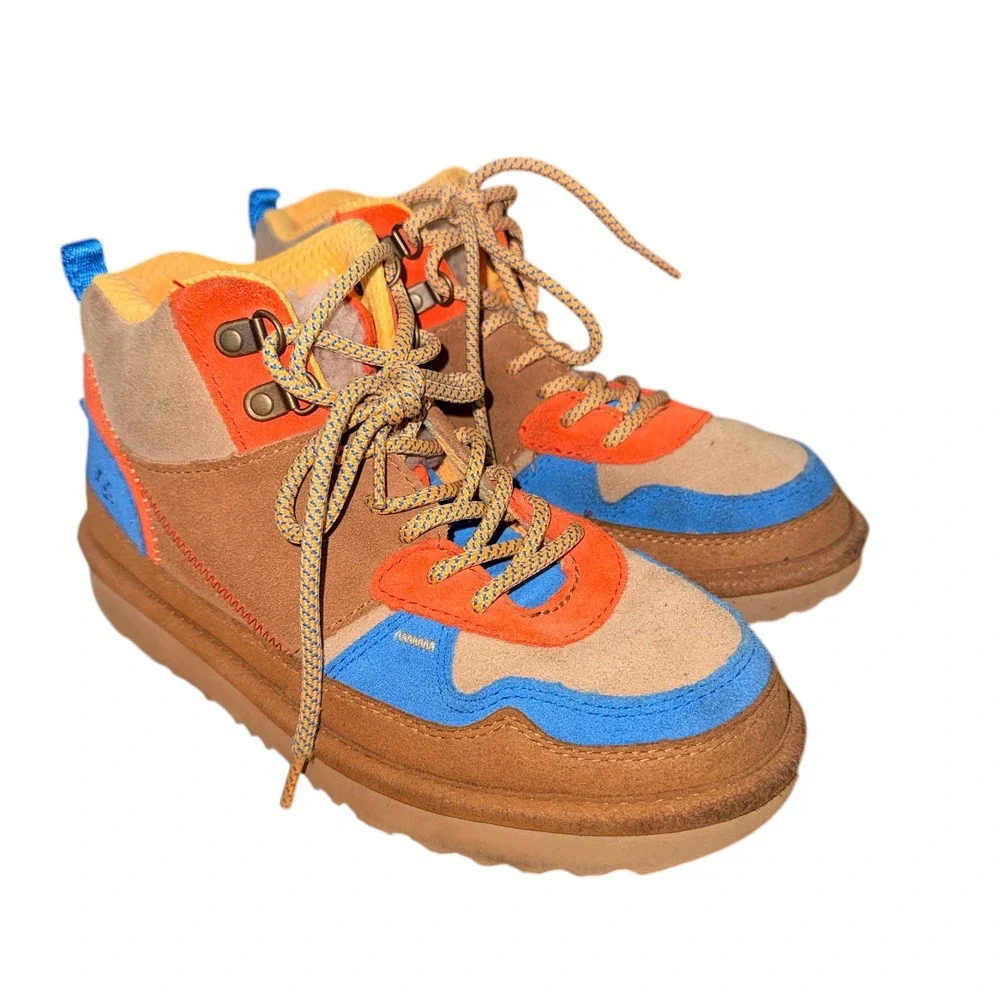 UGG‎ Highland Heritage Boys 3 Pre-Owned Ankle Boots Brown Lace Up Suede 1134550K